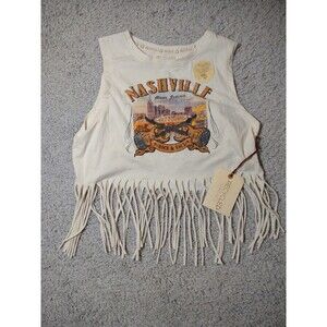 Recycled Threads Nashville Graphic Tee Cropped Distressed Size Medium Tagged